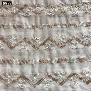 White Sequine  Lingh All Over  Fabric