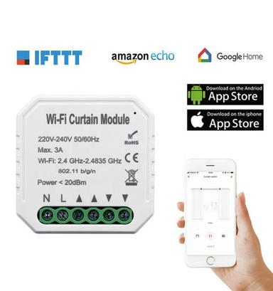 White Wifi Voice Control Smart Curtain Switch Module Tuya App Alexa Google Home