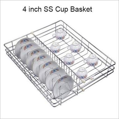 Silver 6 Inch Ss Cup Basket