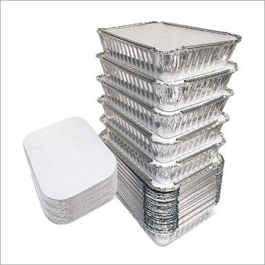 Silver Aluminium Foil Container With Lid