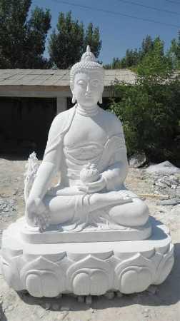 Durable White Vietnam Marble Murti Buddha