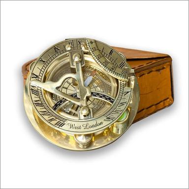 Handmade Sundail Compass With Leather Case Collectible Gift Item Brass Sundial Compass Antique Marine Fully Functional Compass