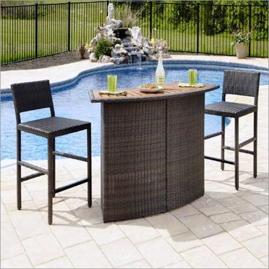 Dark Grey Pool Side Bar Chair With Counter