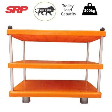 Orange Plastic Rack Trolley