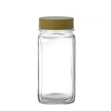 Transparent Holar 4 Ounces Empty Glass Square Spice Shaker Container Jar