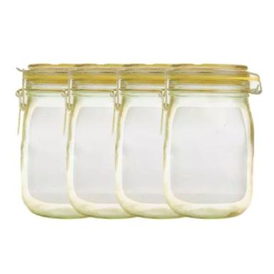 Jar Shape Transparent Pouch Size: 7.68In X 10In