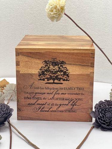 Polished Acacia Wood Urn Box