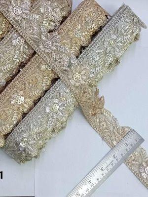 Golden Shade Embroidery Coding Cutwork Lace