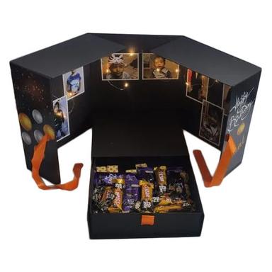 Black Collapsible Surprise Cake Boxes With Led Lights