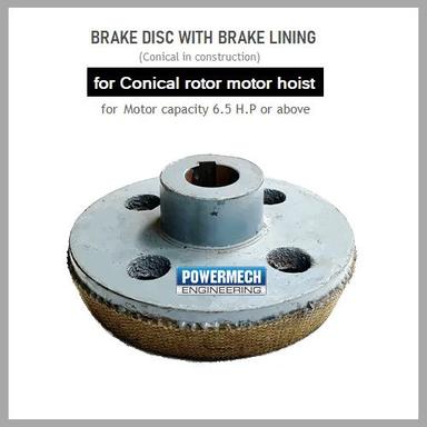 Strong Conical Motor Hoist Brake Disc With Lining