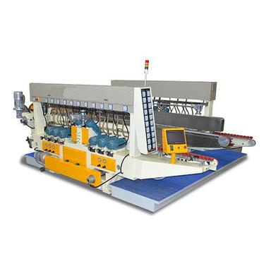 Silver And Blue Glass Straight Line Double Edging Machine