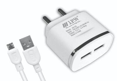 Plastic Usb  Fast Charger Jpw Jw-53 / 3.4 Amp 2 Port Free Cable ( 1 Year Warranty)