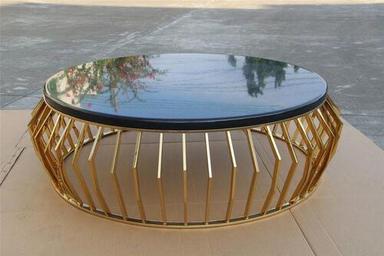 iron  round coffee table with marble top for home use cafe restaurants