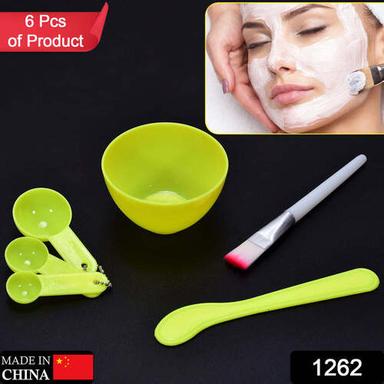 Multi / Assorted3 Facial Mask Bowl Set For Girls Use (6 Pcs Set) (1262)