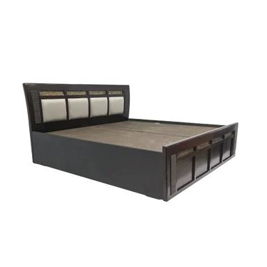 Black Solid Wood Double Bed