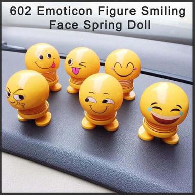 Yellow / Multi Emoticon Figure Smiling Face Spring Doll (0602)