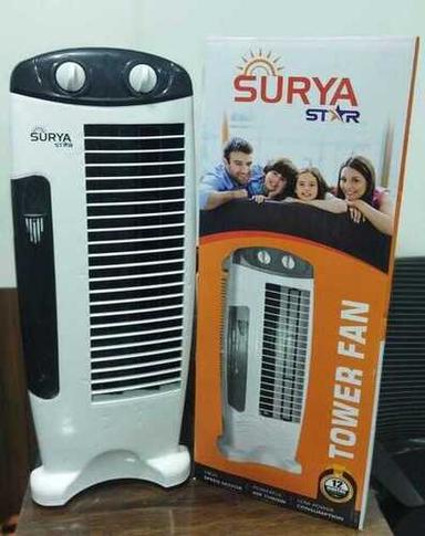 White And Black Surya Star Tower Fan