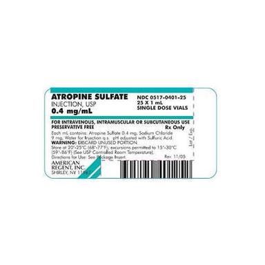Atropine Sulphate Injection 1 Ml Keep Dry Place
