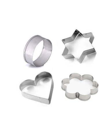 Silver Cookie Cutter Stainless Steel Cookie Cutter With Shape Heart Round Star And Flower