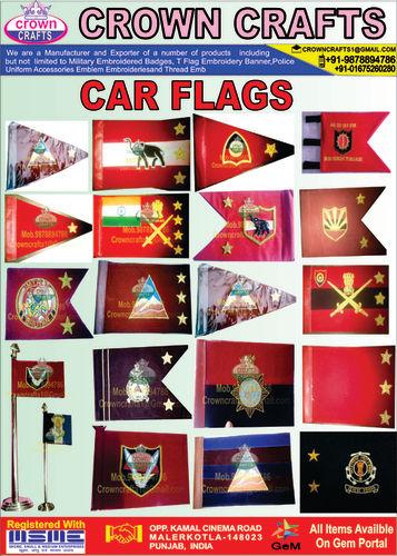army car flags and  badges