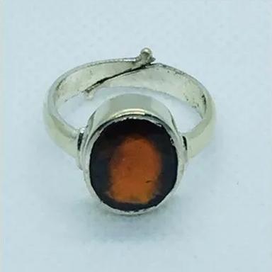 Oval Hessonite Garnet Gomedh Ring