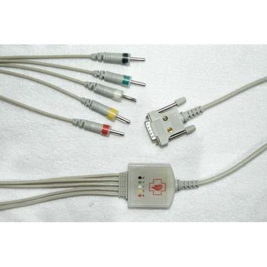 White Ecg Cable - Clamp And Bulb