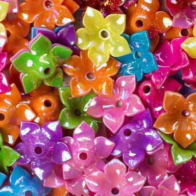 Multicolor 33Mm Flower Designer Plastic Beads