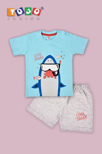 Cool Shark Print Baby T Shirt Decoration Material: Cloths