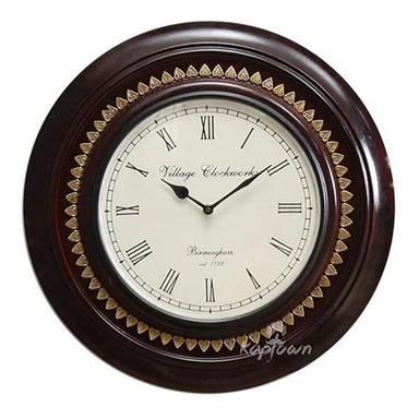 Brown Wooden Wall Clock For Home And Office Decor