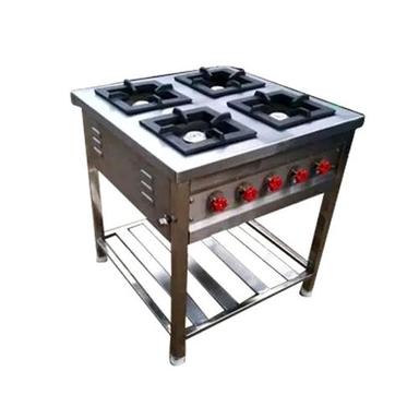 Stainless Steel 4 Burner Commercial Gas Stove Application: Industrial