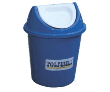 Blue 10 L Round Lid Dustbin With Swing
