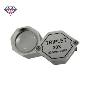 Silver Triplet 20X Big Loupe Jewwlry Magnifier