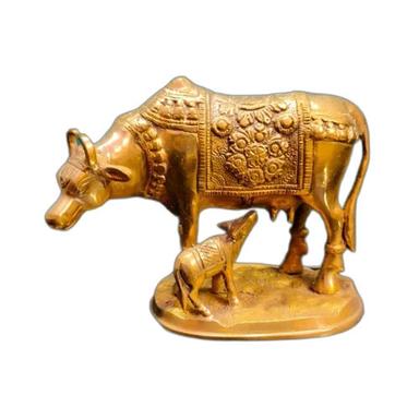 Durable Golden Kamadhenu Cow Calf Statue