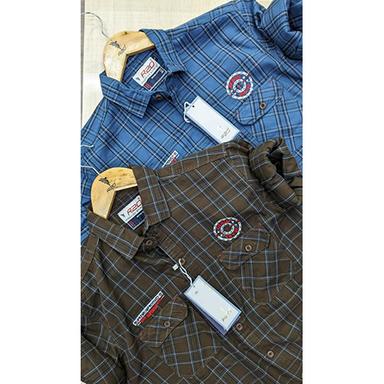 Different Available Mens Casual Twill Double Check Shirt