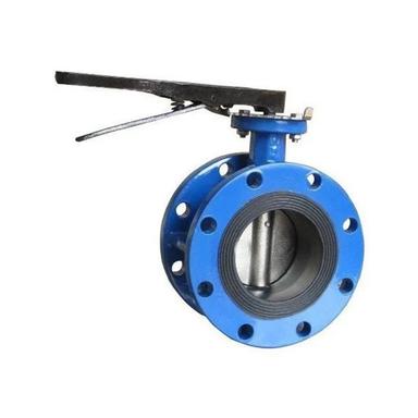 Blue & Gray Double Flanged Butterfly Valves