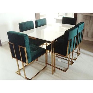 Machine Made Pvd Coated Dining Table Set