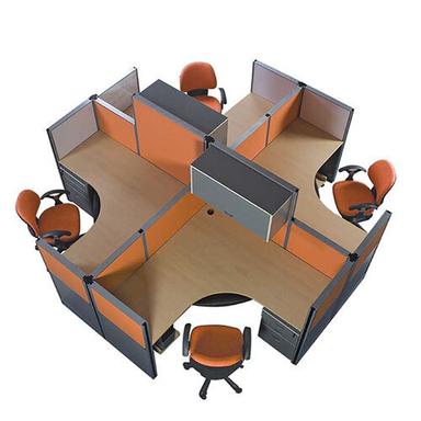 Grey And Orange Office Modular Workstation