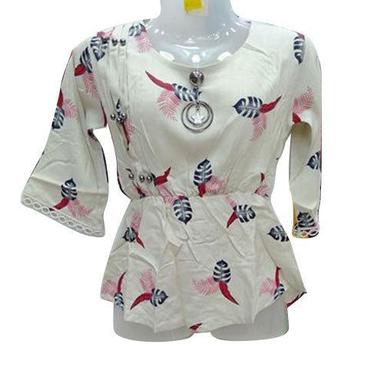 Different Available Ladies 3-4Th Sleeve Printed Top