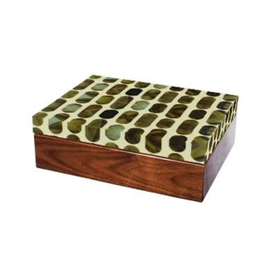 Brown 5X7X3 Inch Resin-Wood Decorative Box