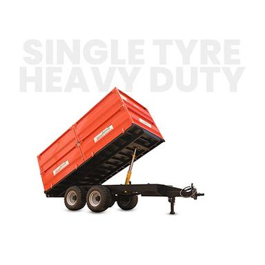 Red Heavy Duty Single Tyre Trailer