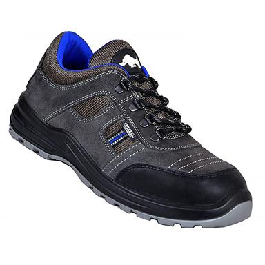 Black Coffer Leather Upper Sporty Safety Shoe