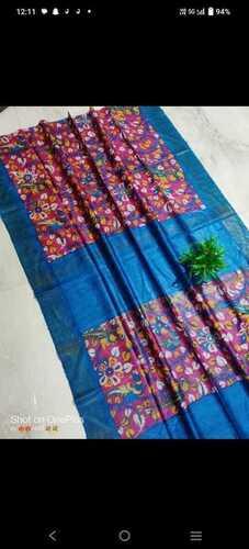 Pure tussar gheecha printed saree