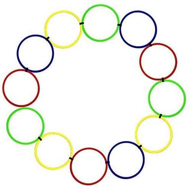 SAS SPORTS Agility Training Ring Ladder (Set of 12 Rings) - Multicolored