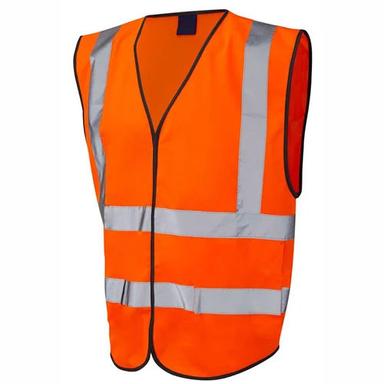 Orange Plain Safety Jacket
