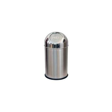 Gray Stainless Steel Push Can Bin
