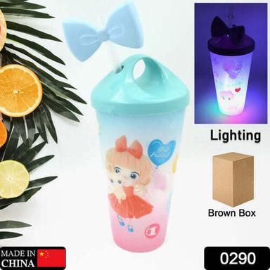 LED LIGHT UNICORN WATER BOTTLE TUMBLER MUG WITH STRAW AND  LID FOR KIDS GLITTER SIPPER WITH TOY DRINKING CUPS