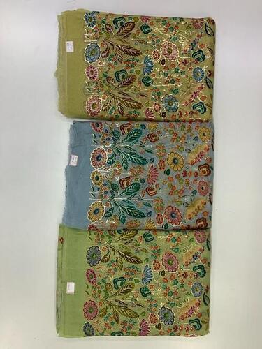 Indian Parvati Viscose Organza Multicolor Fabric