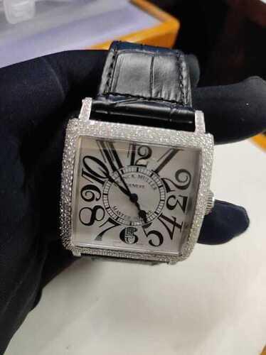 Designer Square Diamond Moissanite Watch