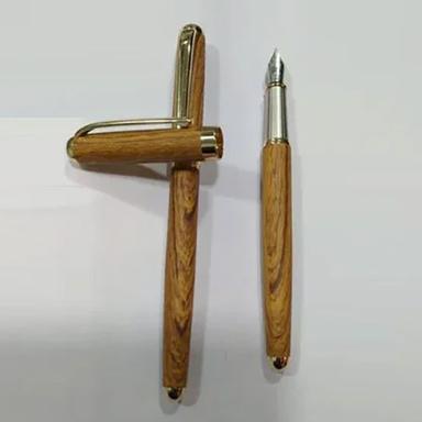Golden Metal Wood Finish Fountain Pens