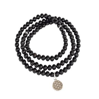 Durable Black Tourmaline Beads Mala Bracelet